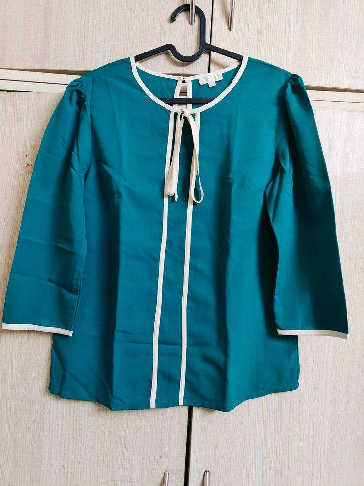 Formal Sea Green Top Polyester (M/34)