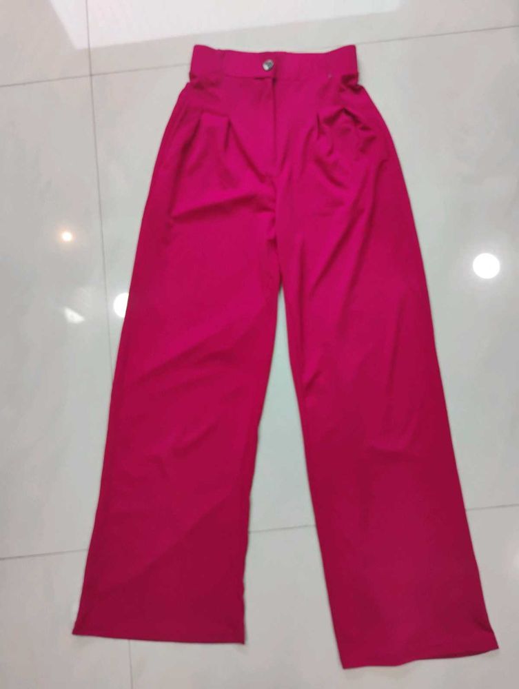 Vibrant Pink Wide-Leg Pants