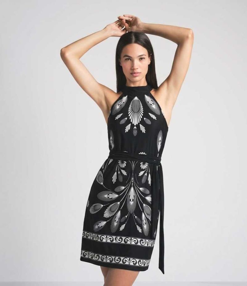 Chic Black &amp; White Print Dress