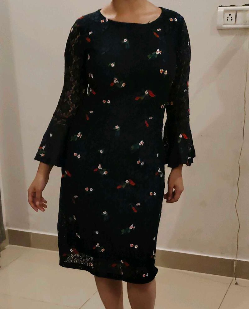 Floral Lace Midi Dress