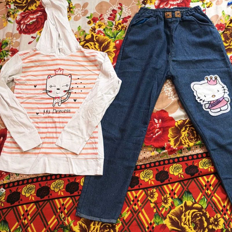 Girl T-shirt with jeans