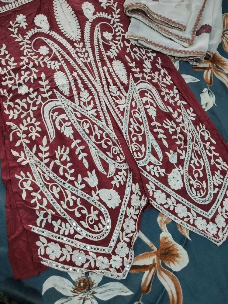 Embroidered Kurta Set with Dupatta