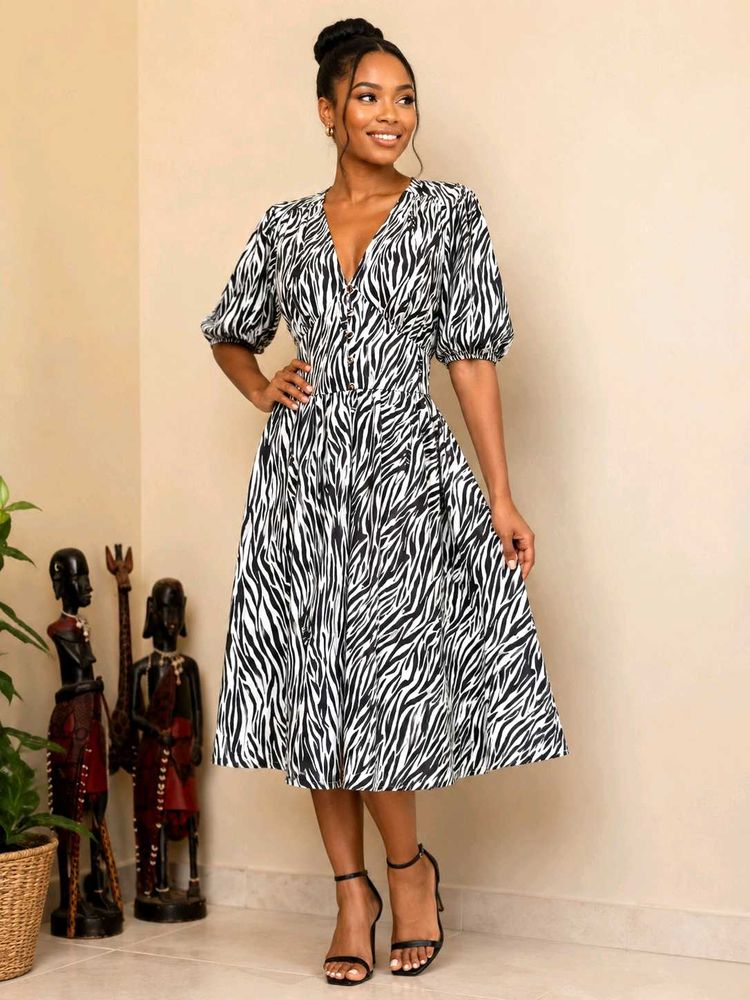 Stylish Zebra Printi Dress