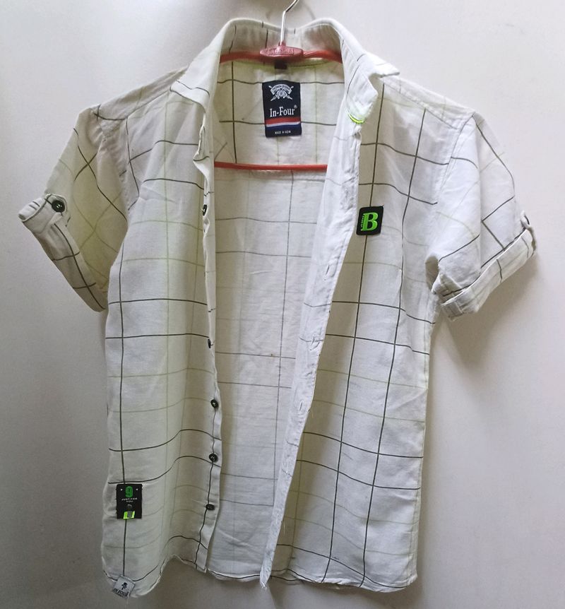Boys Chek Printed Shirt