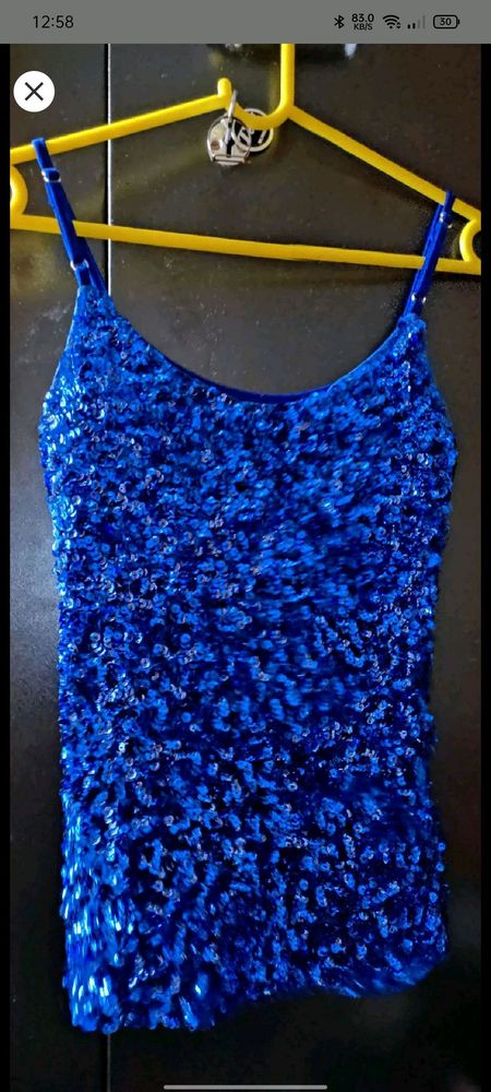 Sparkly Blue Sequin Cami Top