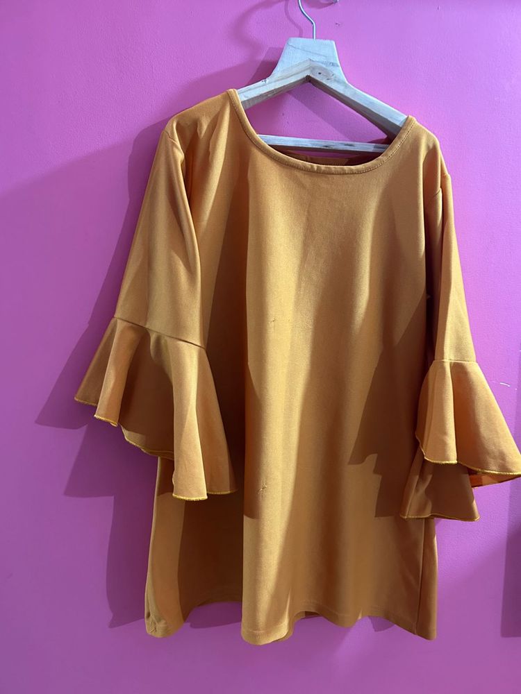 Mustard Bell Sleeve Top