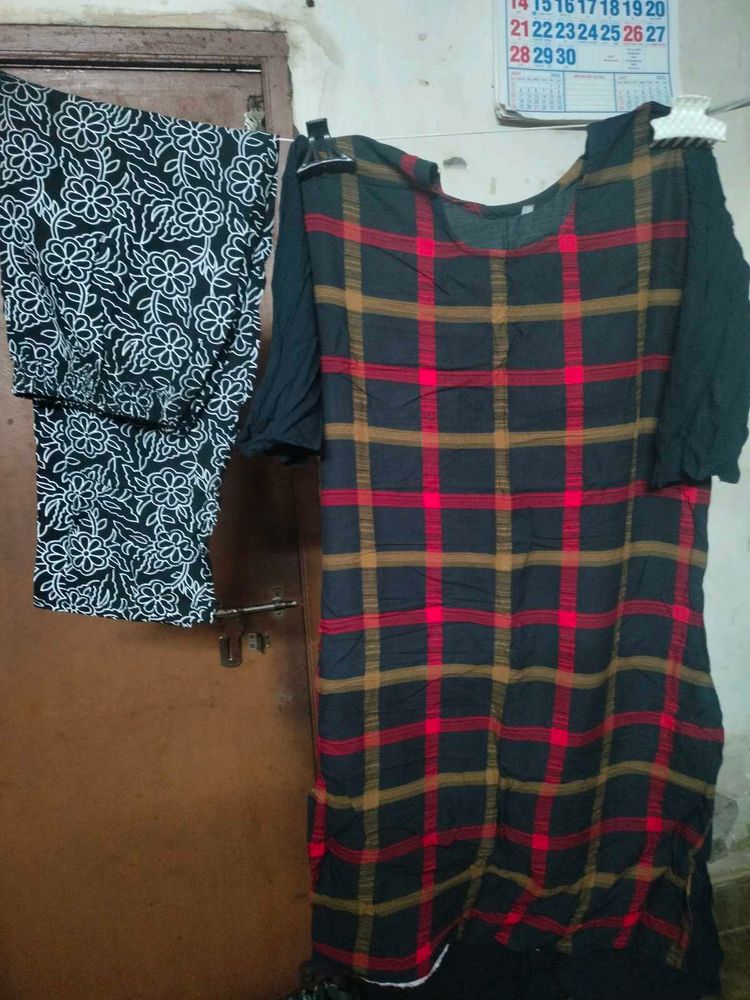 Comfortable Plaid Kurta Set