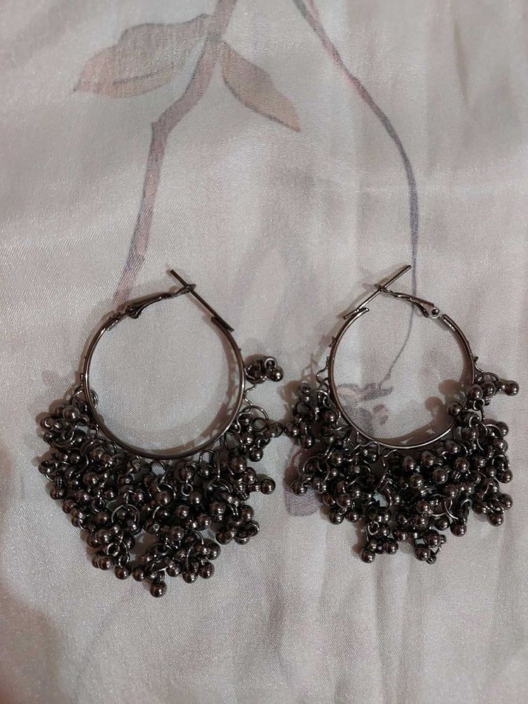 oxidised jumka and earring