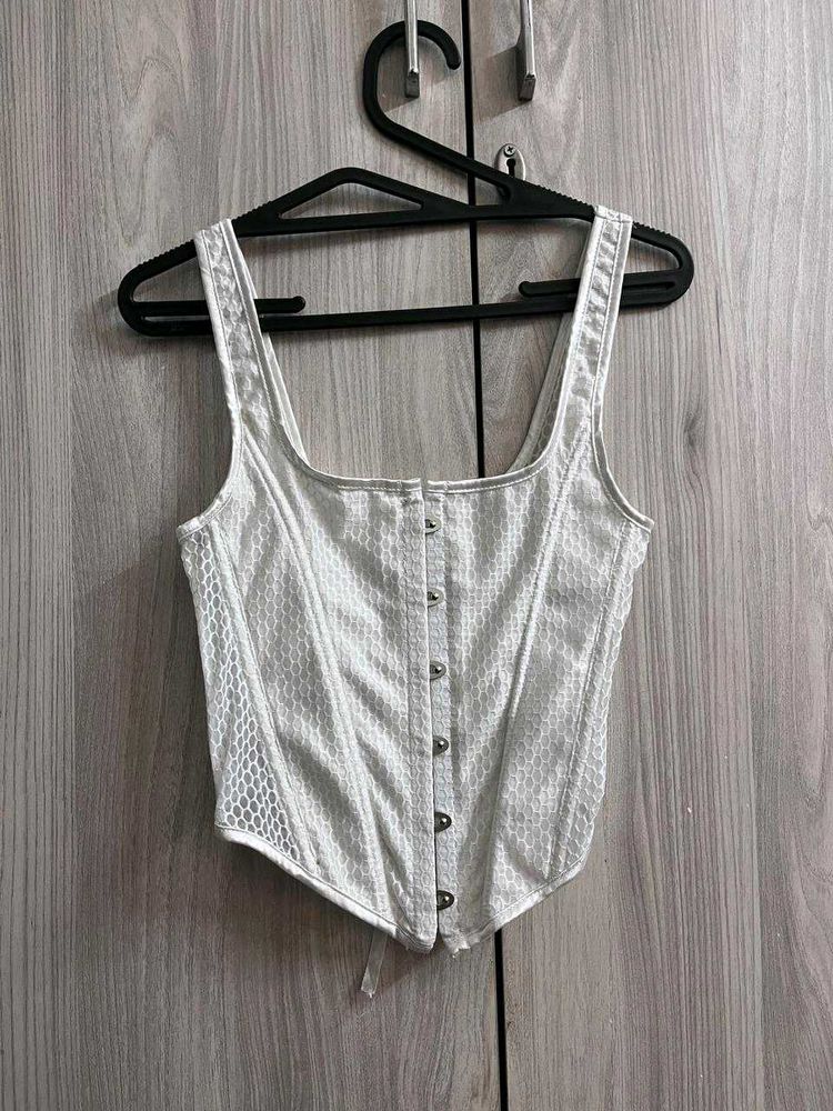 White Lace Corset Top