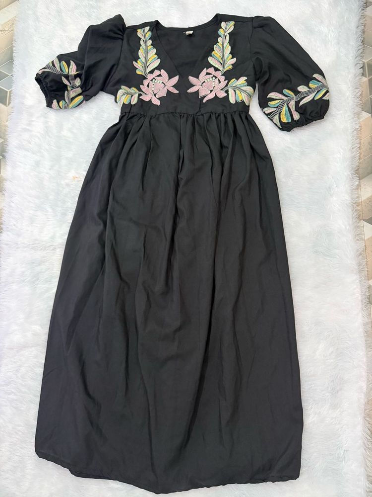 Black embroidered Dress