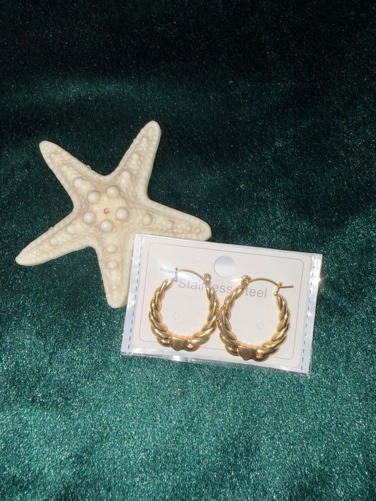 Anti tarnish Twisted Gold Hoop Earrings✨