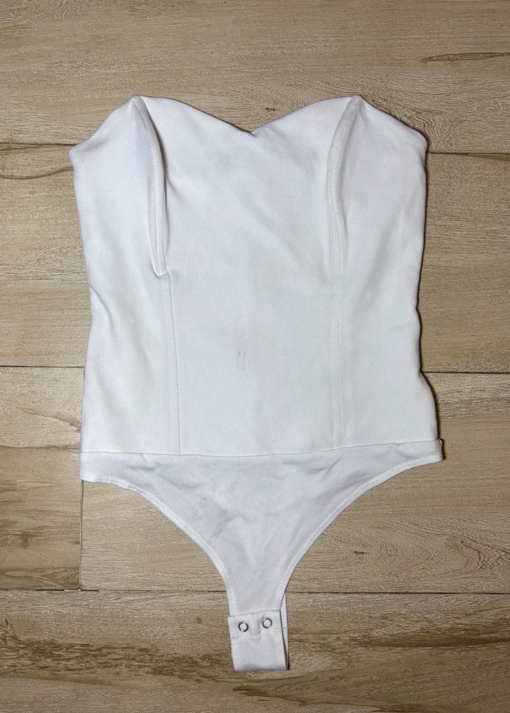 White Strapless Bodysuit