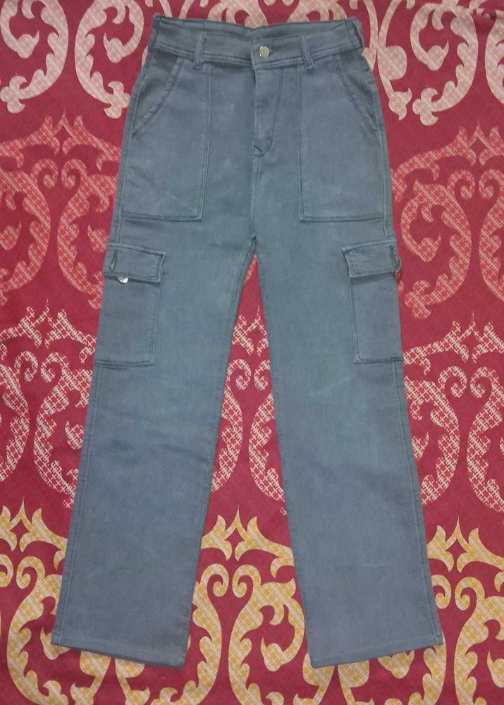 Grey Cargo Jeans