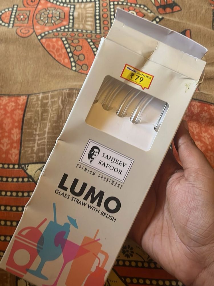 LUMO Glass Straw with Brush Set