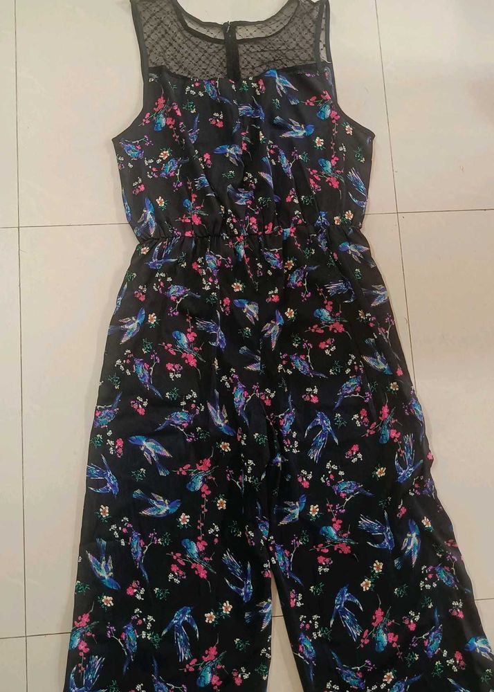 Chic Bird Print Jumpsuit