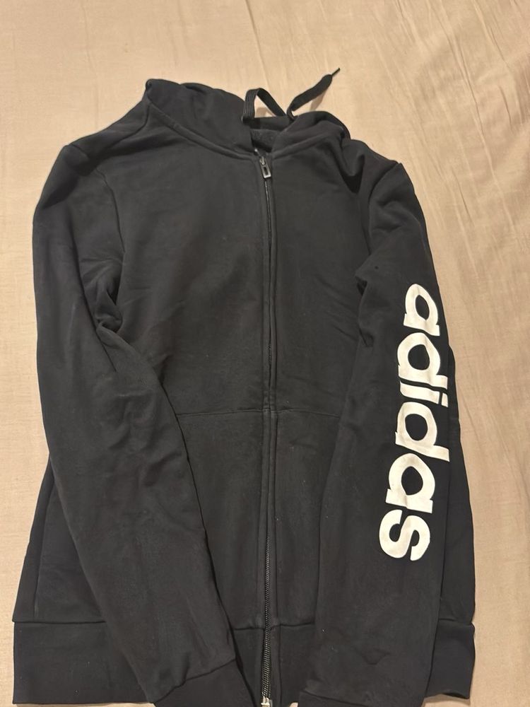 Adidas Black Full Zip Hoodie