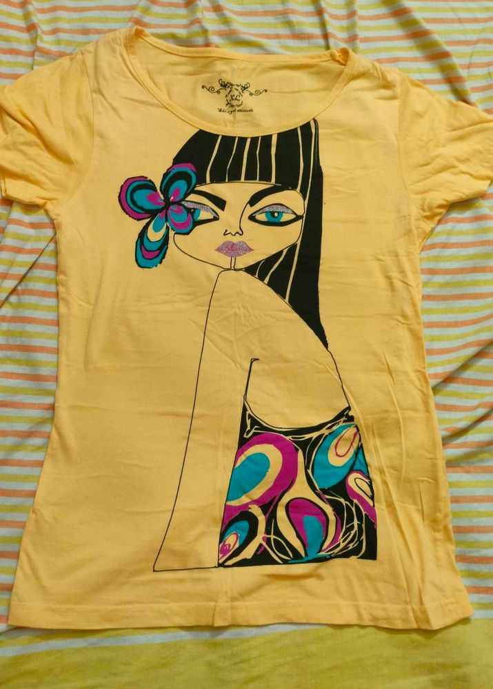 Yellow Graphic Print T-Shirt