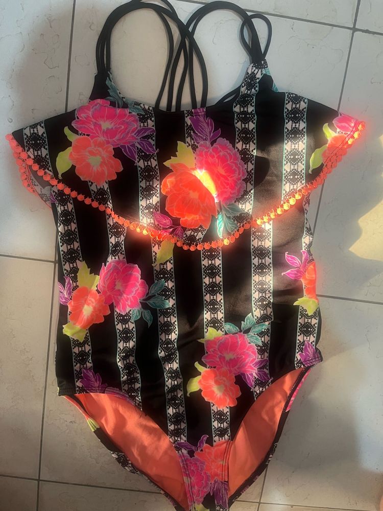 Floral Striped One-Piece Swimsuit