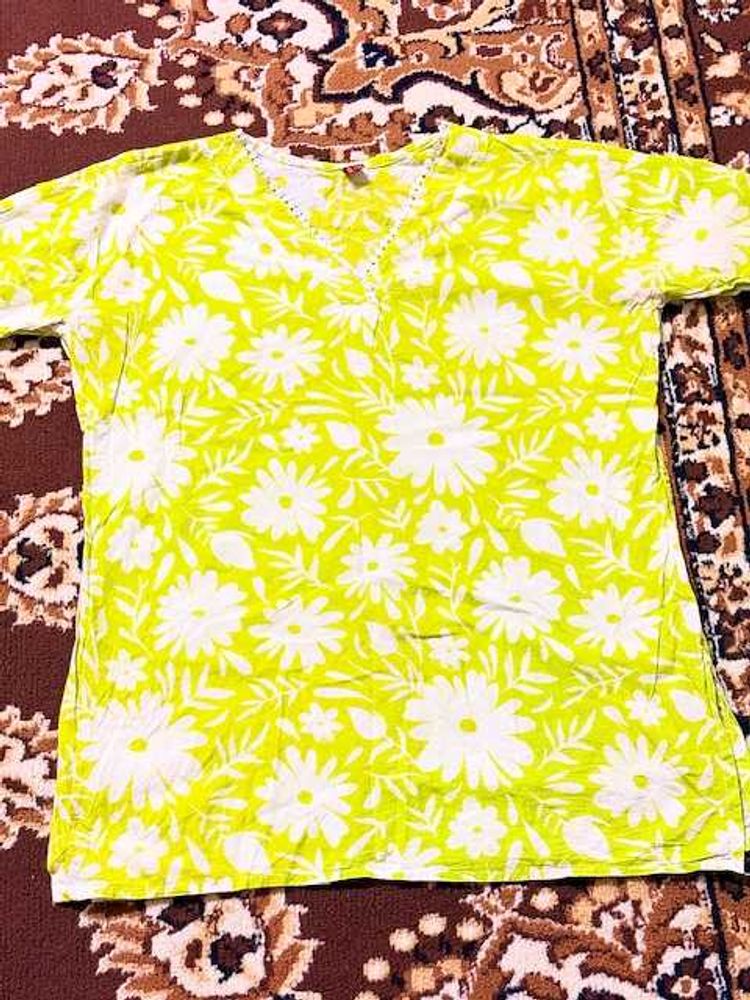 Vibrant Floral Print short Kurti