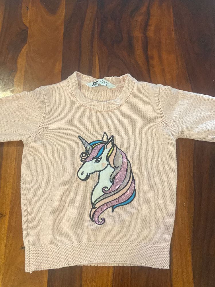 Unicorn Sweater - 3-5 Years Can Wear