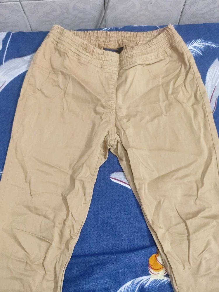 Comfortable Beige Casual Pants