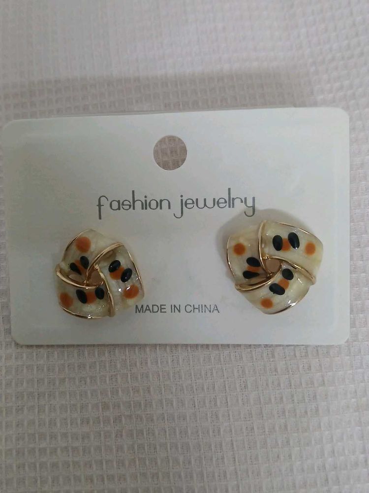 Unique Polka Dot Swirl Earrings