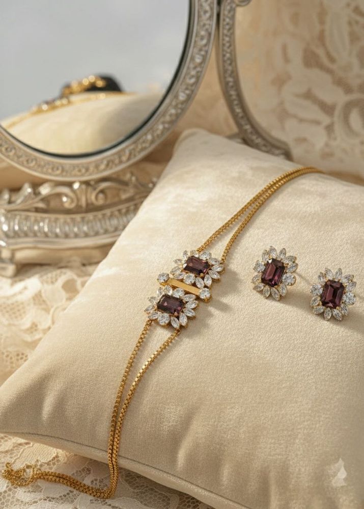 Elegant Purple Stone Jewelry Set