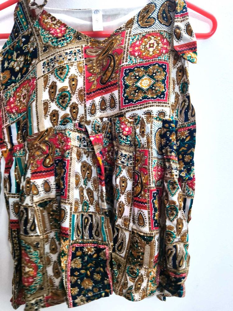 Vibrant Patchwork Ethnic Gown
