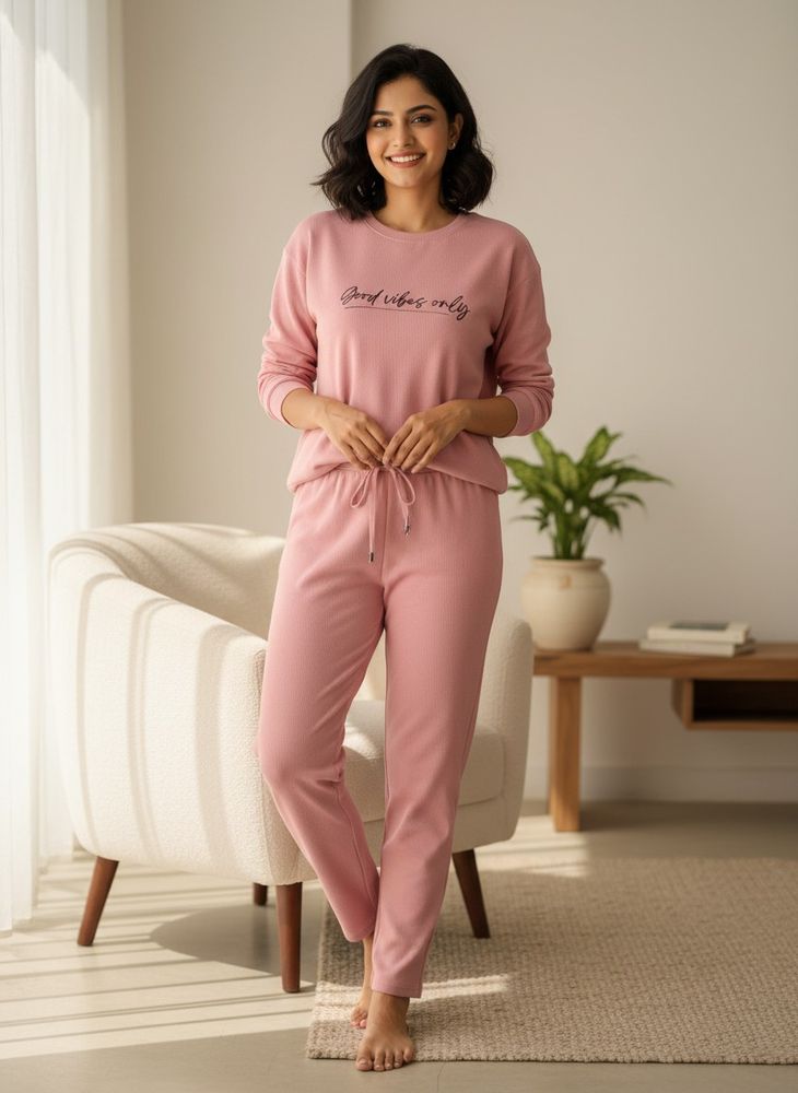 Pink "Good Vibes Only" Lounge Set