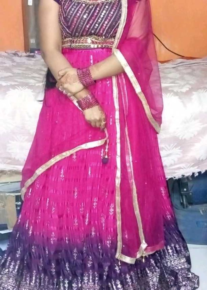 Pink &amp; Purple Ombre Lehenga