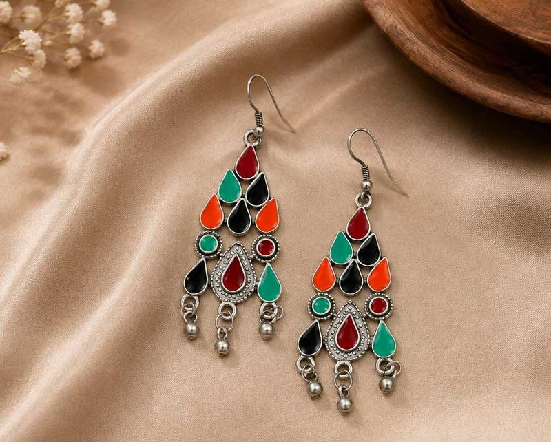 Boho Multicolor Drop Earrings