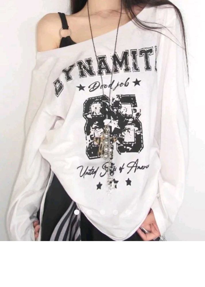White "Dynamite" Graphic T-Shirt