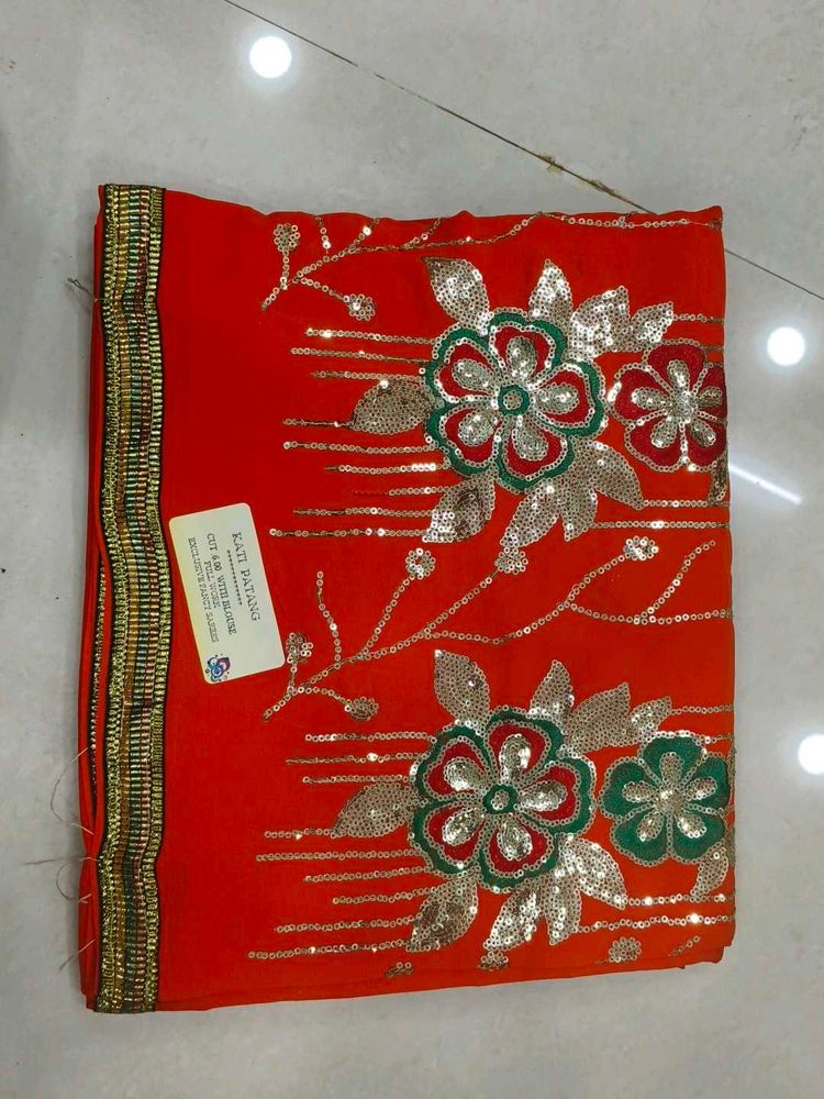 synthetic Surat embroidery saree