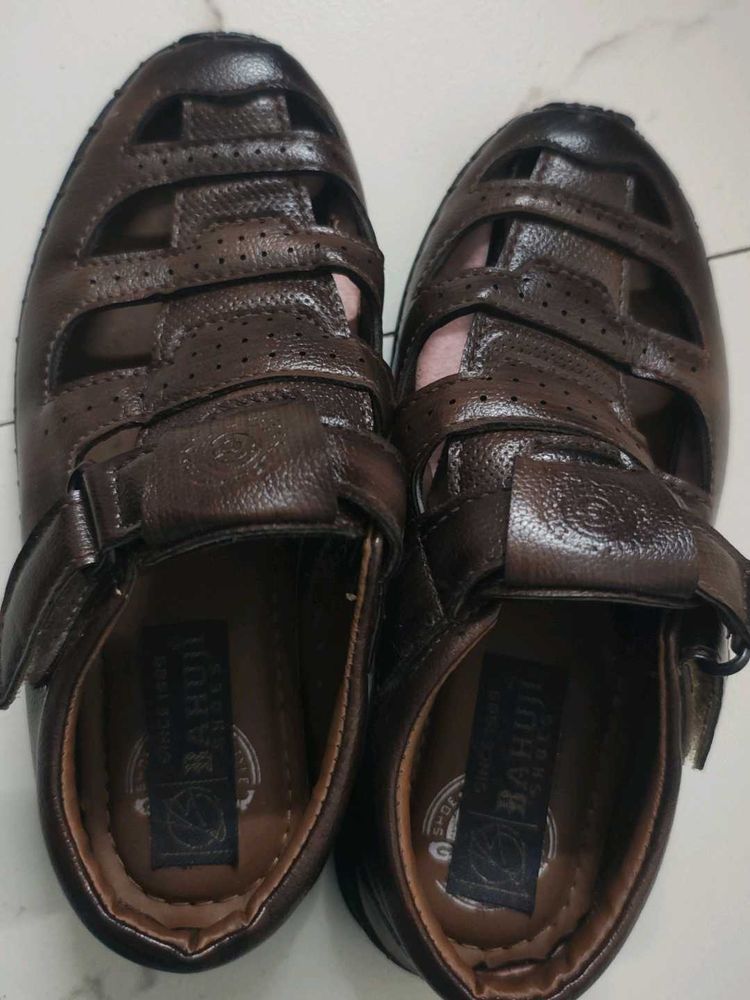 kid's Brown Leather Sandals