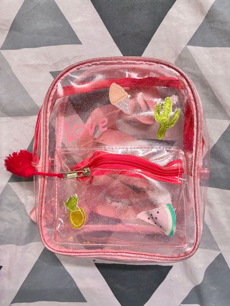 Cute Clear Pink Mini Backpack