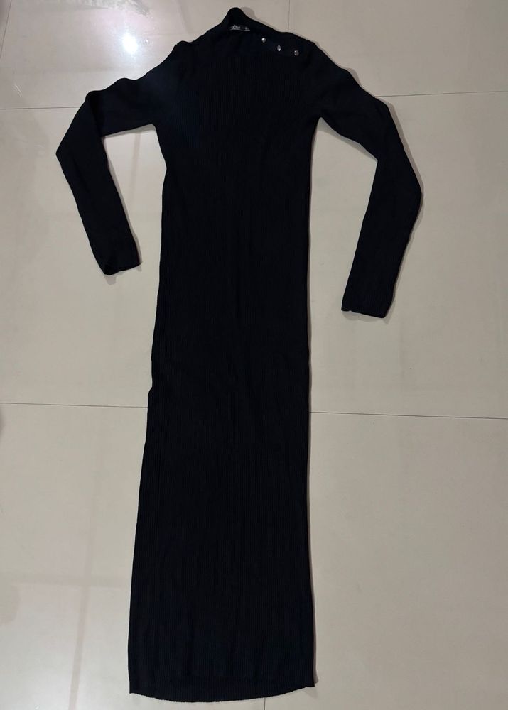 Elegant Black Long Sleeve Dress