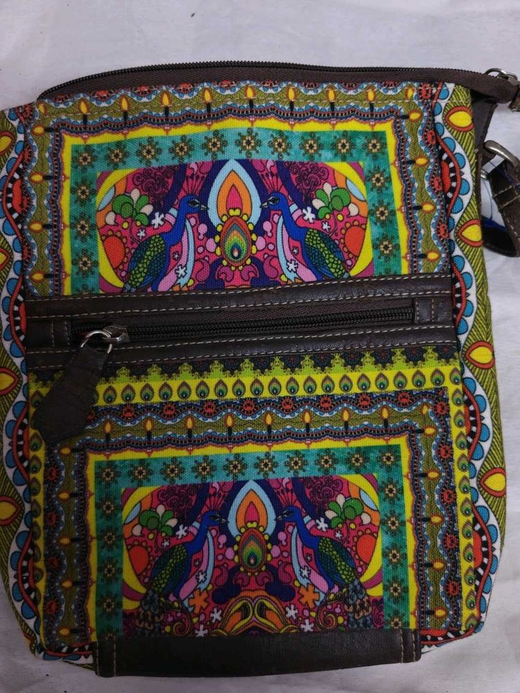 Boho Peacock Print Crossbody Bag