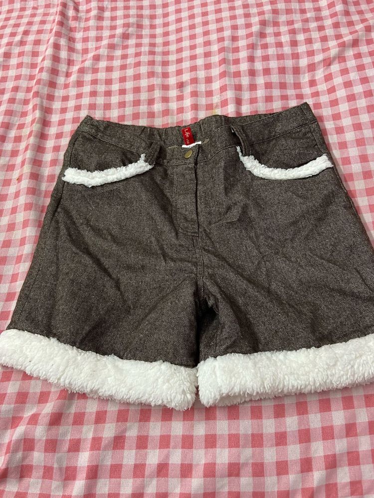Cozy Brown Shorts with White Trim