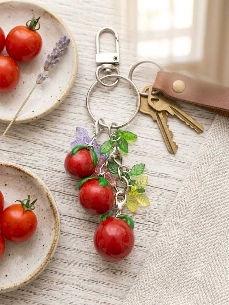 Cute Cherry Tomato Keychain
