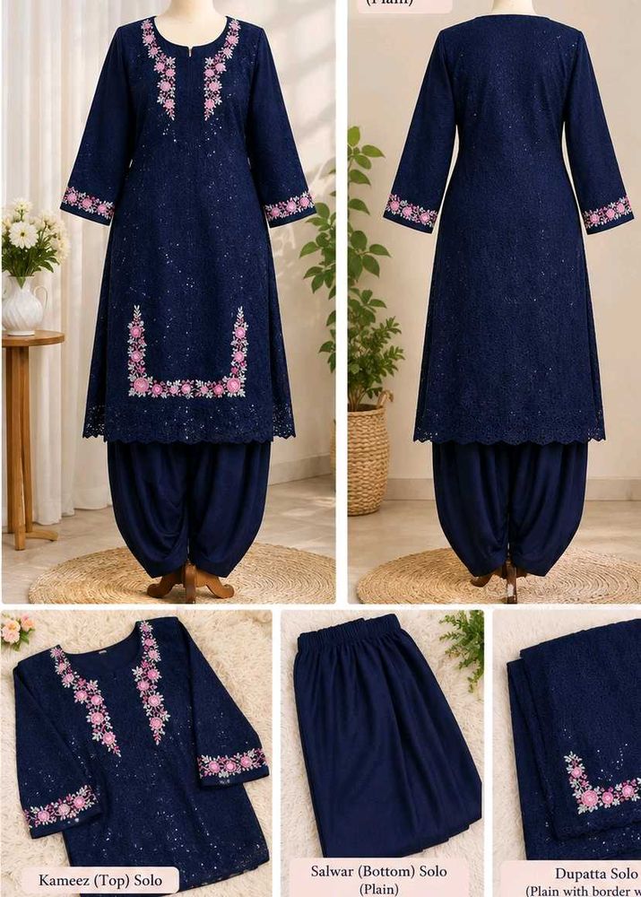 Elegant Navy Blue Kurta Set
