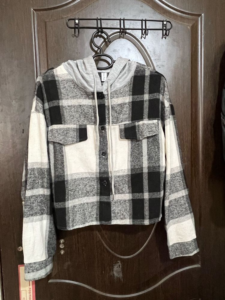 Plaid Hooded Crop Top