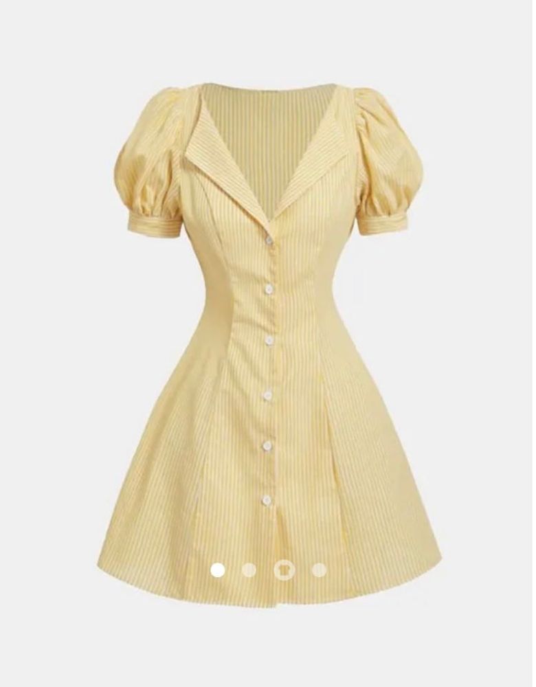 Savana stripped butter yellow dress