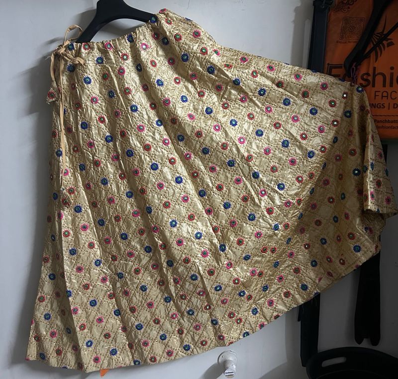 Embroidered Silk Ethnic Skirt