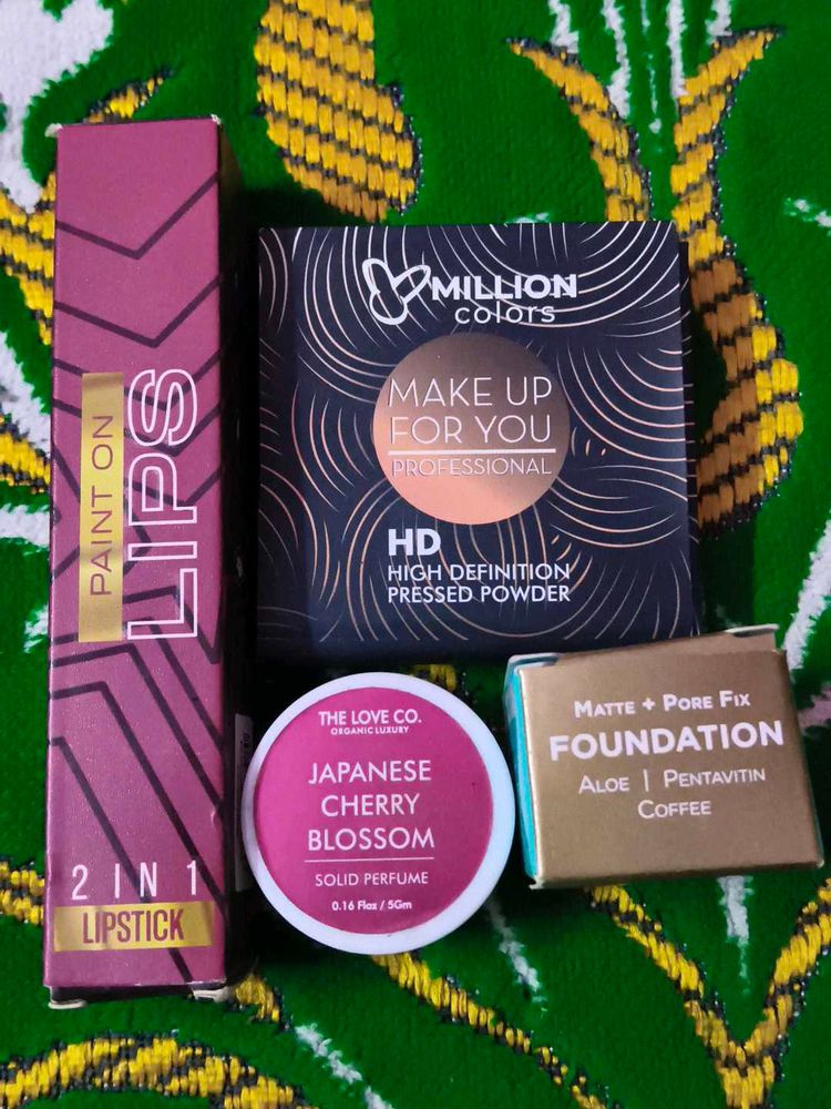 Million Colors Kiss Proof Lipstick compact Foundat