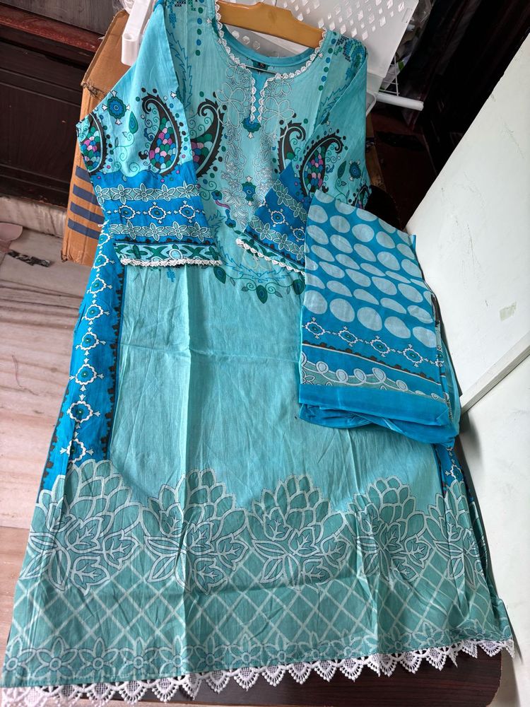 Beautiful Blue Kurta Set with Dupatta