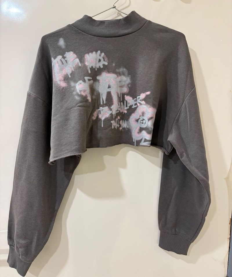 Cropped Graphic Sweatshirt