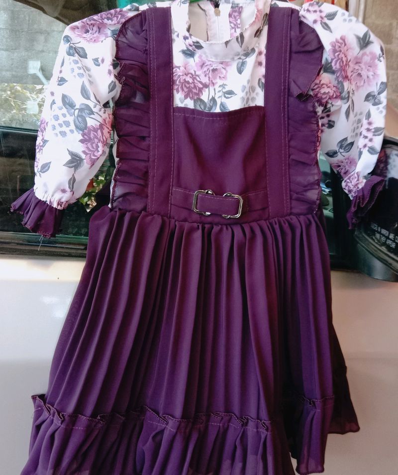 Beautiful Purple Colour Frock Combo