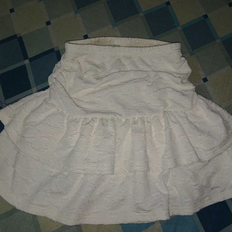 Tiered White Skirt