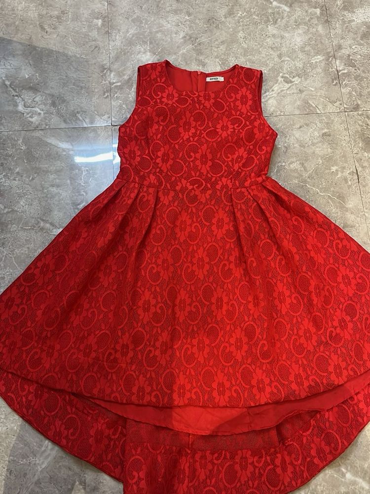 Elegant Red Lace Dress