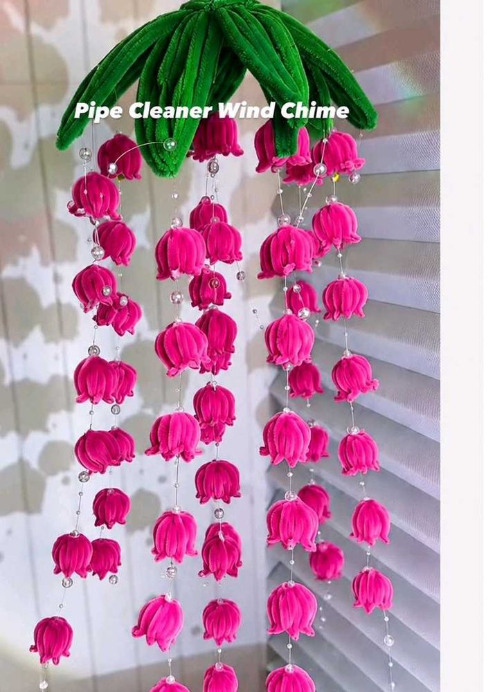 Pink Flower Windchime(pipe cleaner)